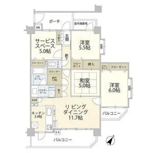 日神パレステージ西千葉【3階】の間取り