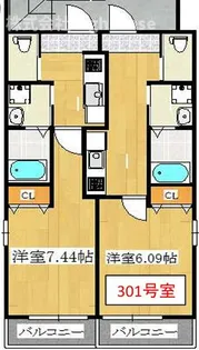 KTIレジデンス蒲生【3階】の間取り