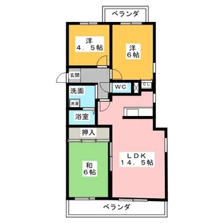 ビレッジ西城【1階】の間取り