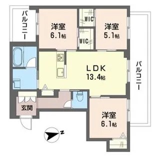 グリナージュ リリア【3階】の間取り