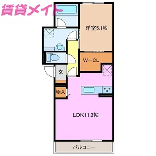 ディーシャンブル川原町【3階】の間取り