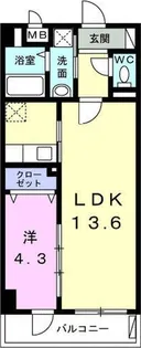 シャン・ド・フルールIII【1階】の間取り