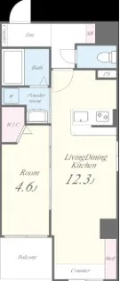 ル パルテール大濠【5階】の間取り
