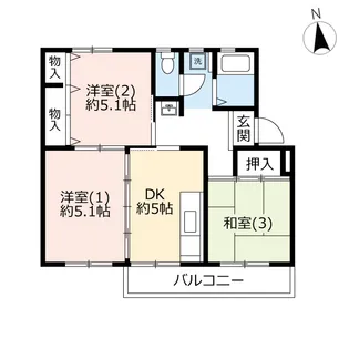 UR飯島【5階】の間取り