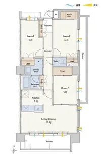 RJRプレシア高取【6階】の間取り