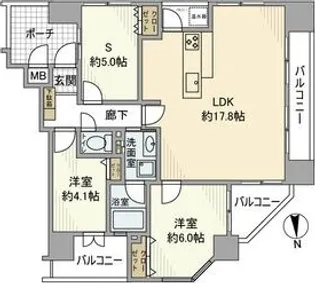 ライフデザイン・夕陽ケ丘【7階】の間取り