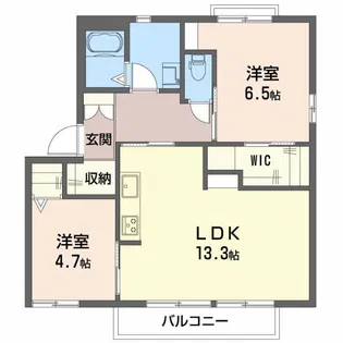 ピースハイツK C棟【2階】の間取り