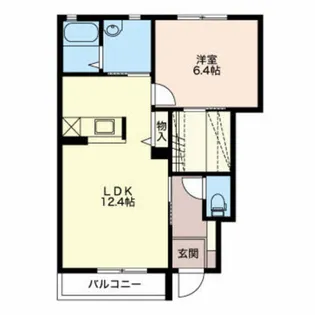 クラヴィエ亘徳【1階】の間取り