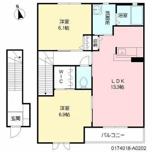 ブランシェ浮之城【2階】の間取り