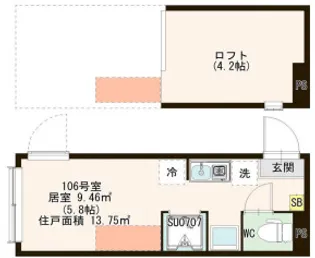 クレセール新小岩【1階】の間取り