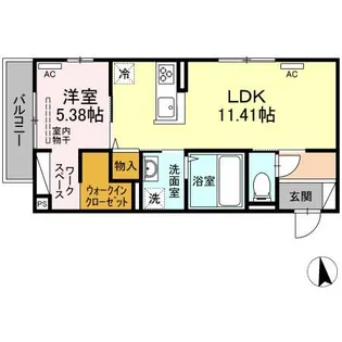 ミーティア皆春【2階】の間取り