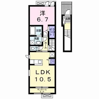 セリシール1、2【2階】の間取り