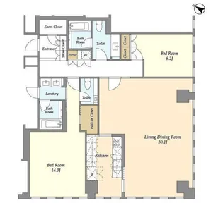 プルデンシャルタワーレジデンス【26階】の間取り