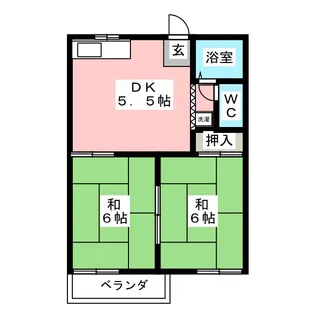 新田ハイツB【2階】の間取り