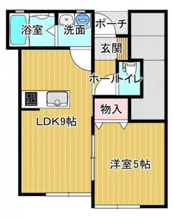 シェルメール庭瀬【1階】の間取り