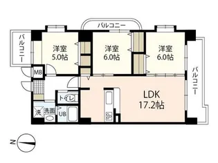 エフハリスト【3階】の間取り