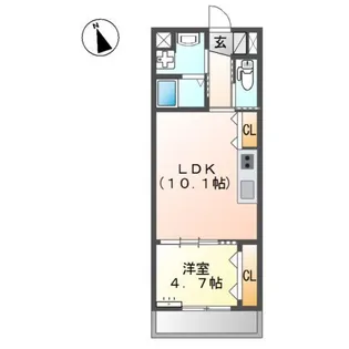 パルティール フェンテ【1階】の間取り