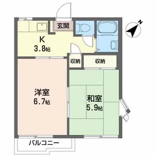 コスモコーポ【2階】の間取り