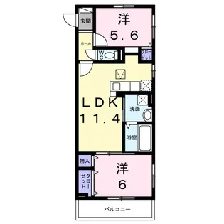 HILL COURT 水無瀬【1階】の間取り
