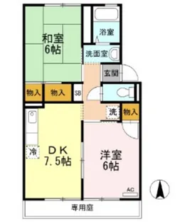 コーポシャトル【1階】の間取り