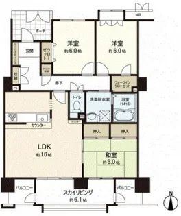 緑井スカイステージ【21階】の間取り