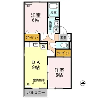 フラッツウィンド A【1階】の間取り