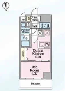 ハイズ ツルカワ【4階】の間取り