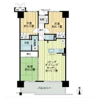 サーパス平成第2【8階】の間取り