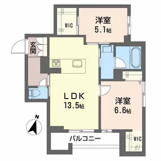 シャーメゾン笹和【2階】の間取り