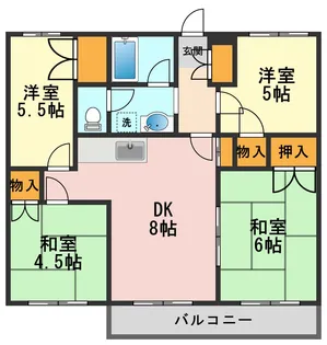 ヴィラエクセル【4階】の間取り