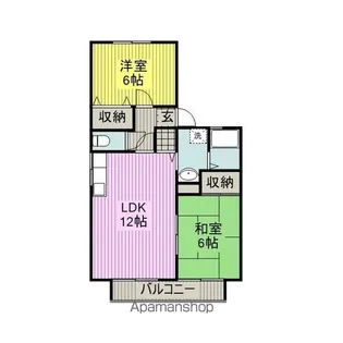 カーサベルデみほりB棟【1階】の間取り