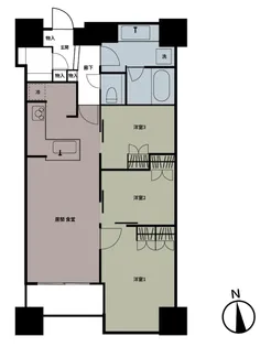 富久クロスコンフォートタワー【8階】の間取り