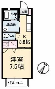 ドミール多治米 A【2階】の間取り