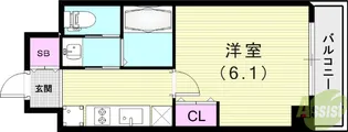 エステムコート神戸元町IIリザーヴ【5階】の間取り
