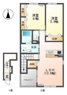 ボンフェリシア ベータ【2階】の間取り