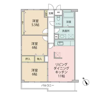 アリスガーデン城郷【2階】の間取り