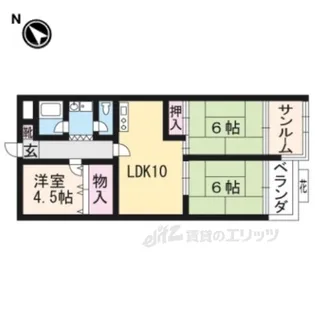 カストルム洛北【2階】の間取り