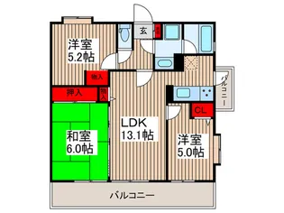 レクセルマンション西新井【5階】の間取り