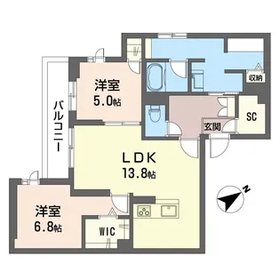 リアン・ソレイユ【3階】の間取り