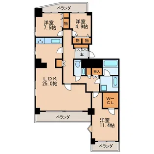 アビタシオン泉【9階】の間取り