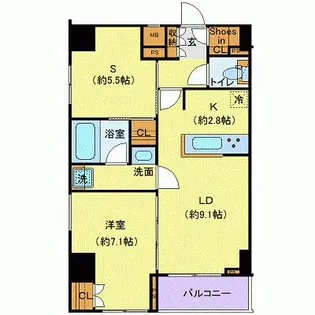 ジェノヴィア東日本橋駅前グリーンヴェール【11階】の間取り