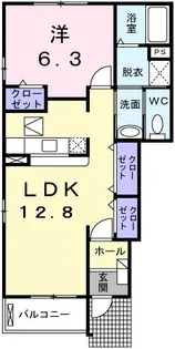 ペイ・ナタルB【1階】の間取り