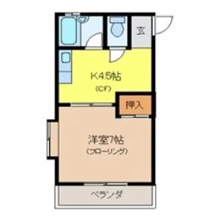 コーポふじ【1階】の間取り