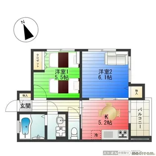 ミューク【2階】の間取り