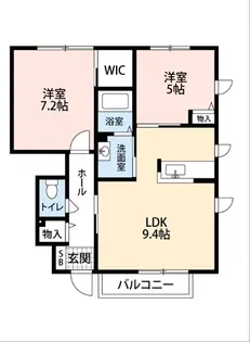 ビューバレー森合A【1階】の間取り