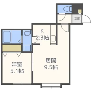 1LDKの間取り画像