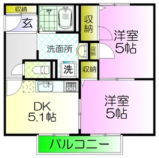 リバーハイツ石津【2階】の間取り