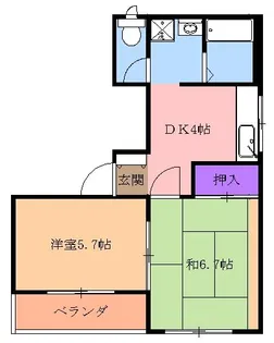 アローハイツ【2階】の間取り