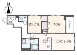 エクラージュ笹塚【1階】の間取り
