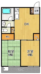 北夙川ハイツ【3階】の間取り